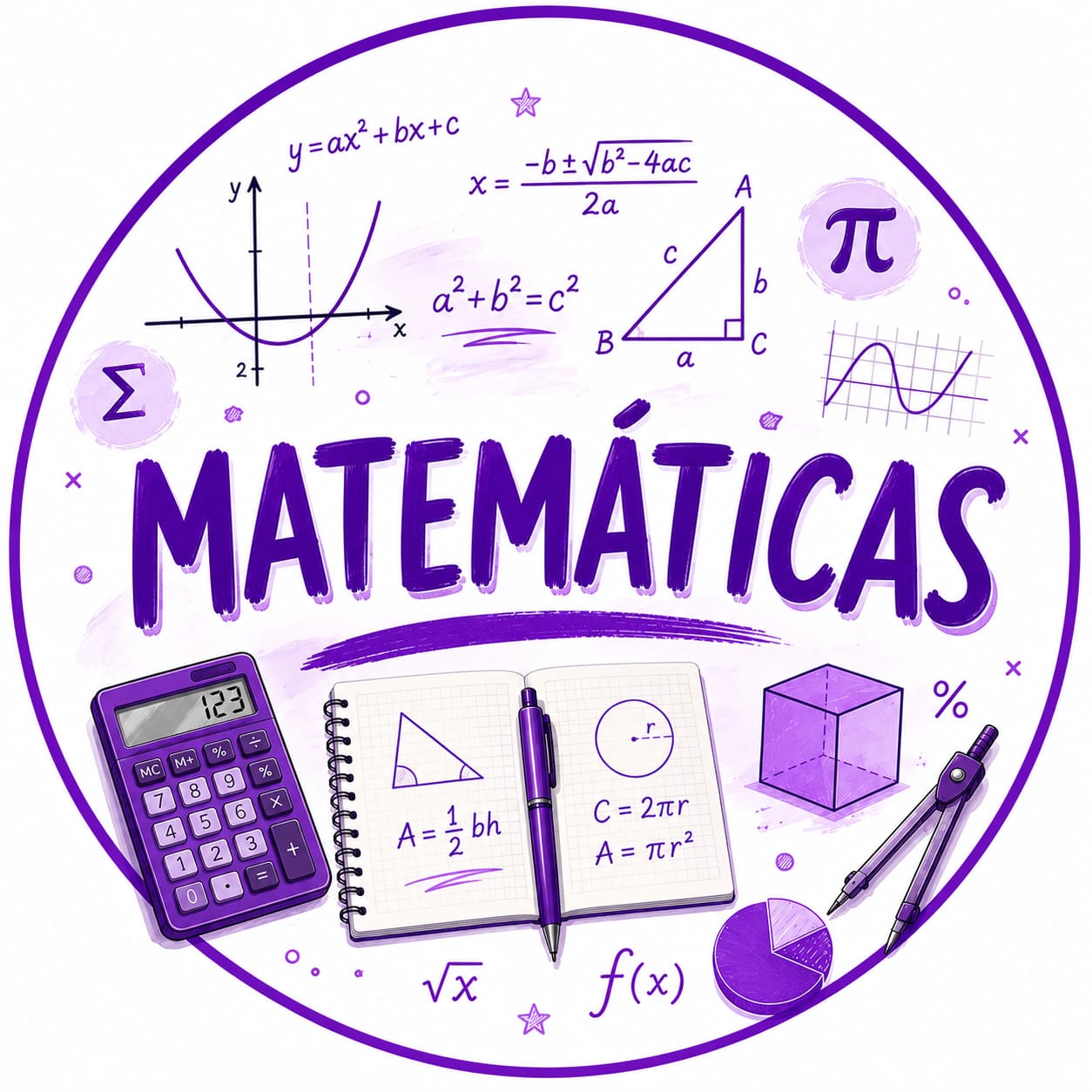 Ícono ilustrado de Matemática