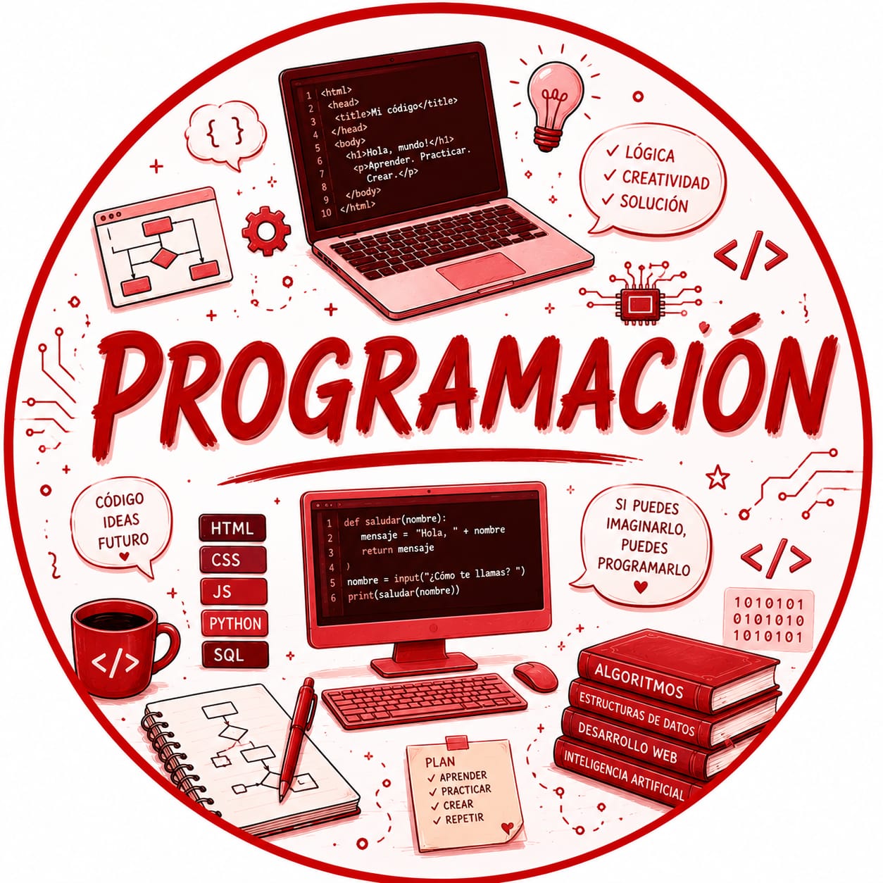 Ícono ilustrado de Programación