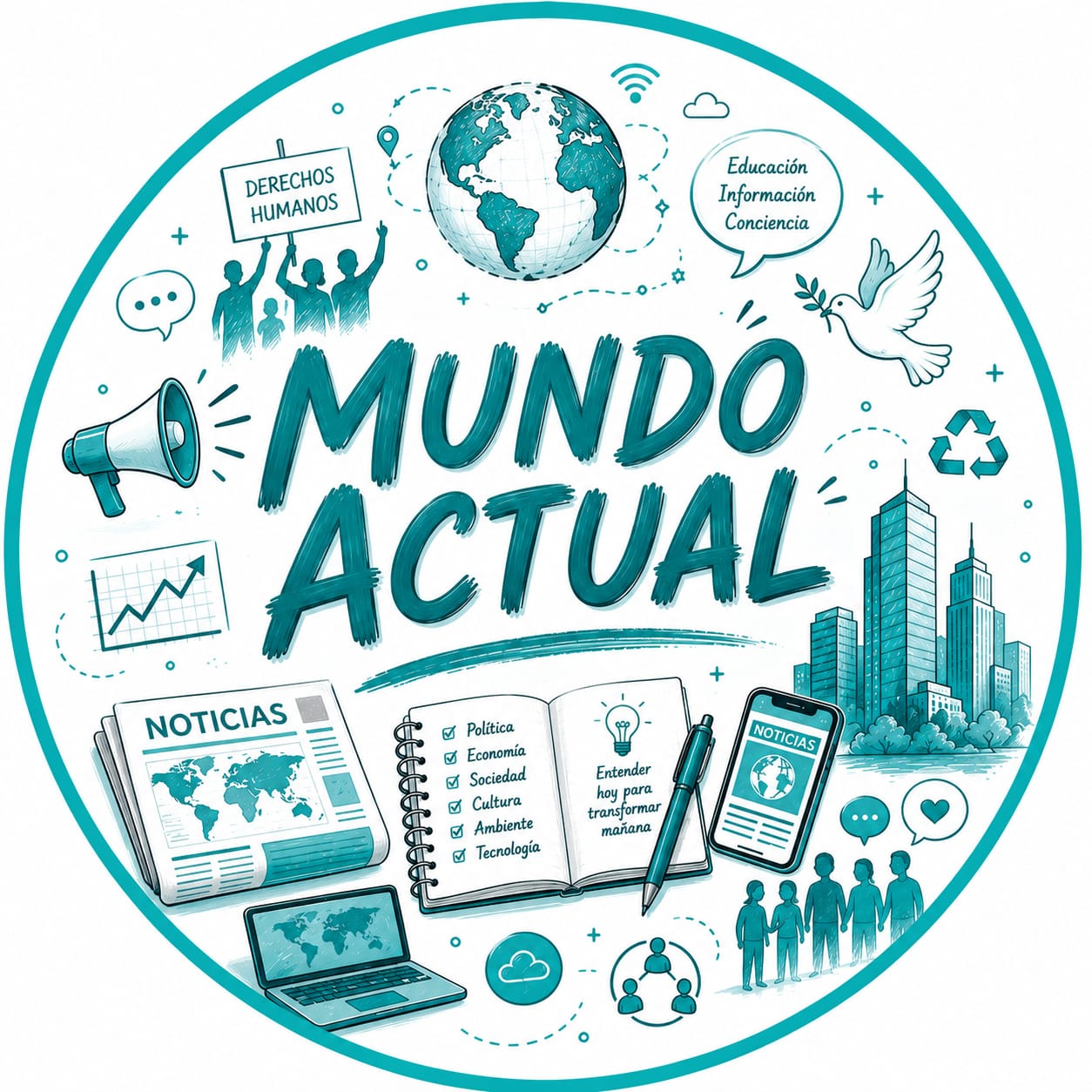 Ícono ilustrado de Mundo Actual